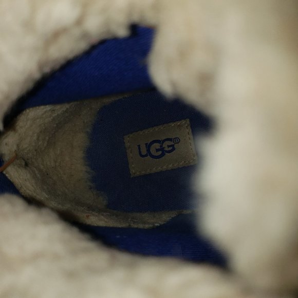 UGG Youth Chestnut Brown Leather/Suede Chukka Boot Boy's Size 8.5 - Pre-Owned - Picture 7 of 7